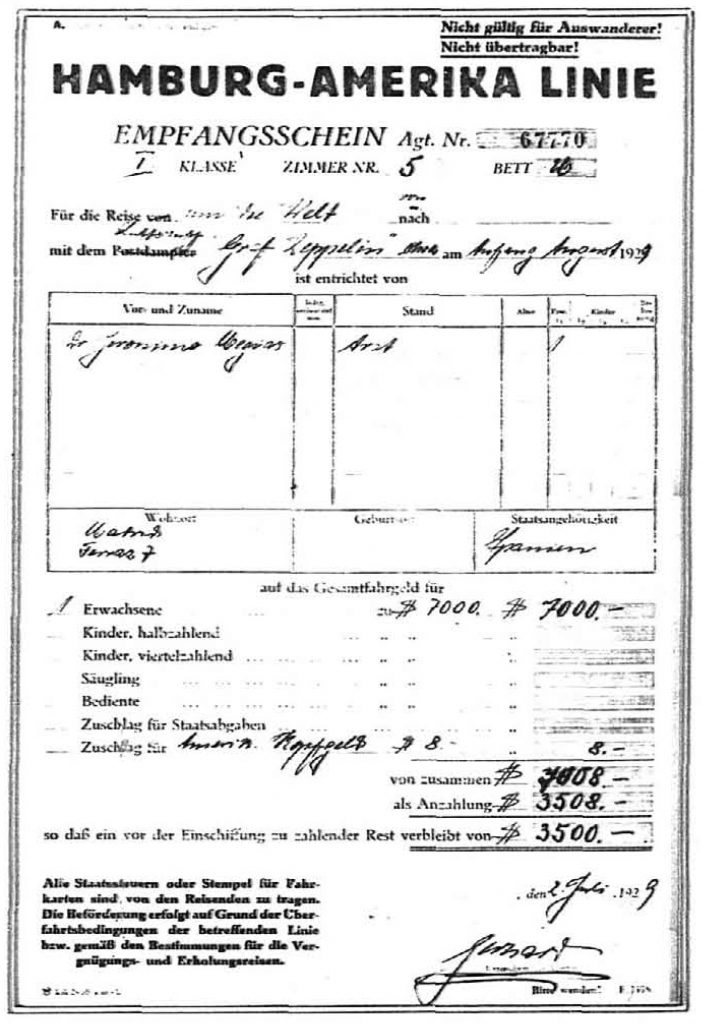 Billete de embarque.